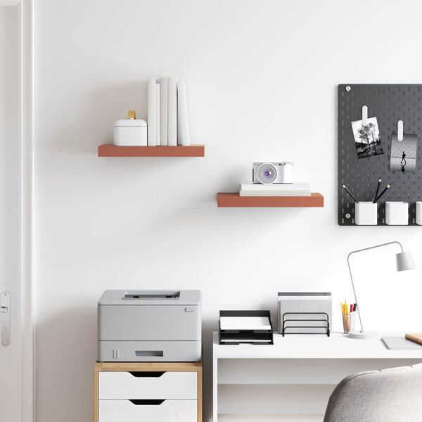 vidaXL Falpolc Falra szerelhető 2 pcs Piros 40 x 23,5 x 4 cm Faanyag