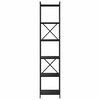 vidaXL K&ouml;nyvespolc Fekete t&ouml;lgy 40 x 30 x 189,5 cm Faanyag