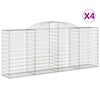 vidaXL 4 db &iacute;ves horganyzott vas gabion kos&aacute;r 300x50x120/140 cm