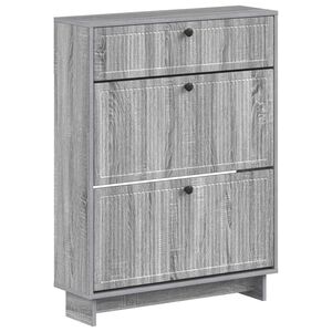 vidaXL Cipőszekr&eacute;ny EDE 78 x 24 x 103 cm Szerelt Fa Sz&uuml;rke Sonoma