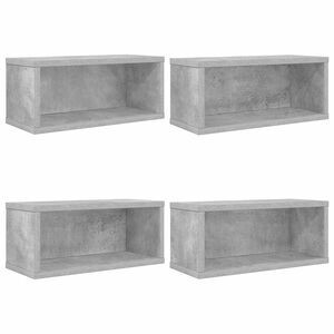 vidaXL CD t&aacute;rol&oacute; &aacute;llv&aacute;ny 4 db Betonsz&uuml;rke 40 x 17 x 17 cm Szerelt Fa