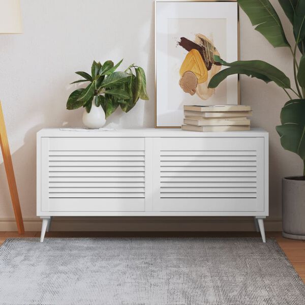 vidaXL 2 db fehér tömör fenyőfa lamellás szekrényajtó 39,5 x 59,4 cm