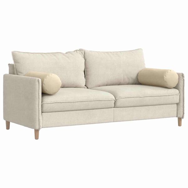 vidaXL Hengerpárnák 2 pcs Krém Ø 25 x 70 cm szövet