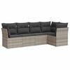 vidaXL 5 r&eacute;szes vil&aacute;gossz&uuml;rke polyrattan kerti &uuml;lőgarnit&uacute;ra p&aacute;rn&aacute;kkal