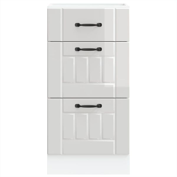 vidaXL konyhai als&oacute;szekr&eacute;ny "Lucca" magasf&eacute;nyű feh&eacute;r, r&eacute;tegelt fa