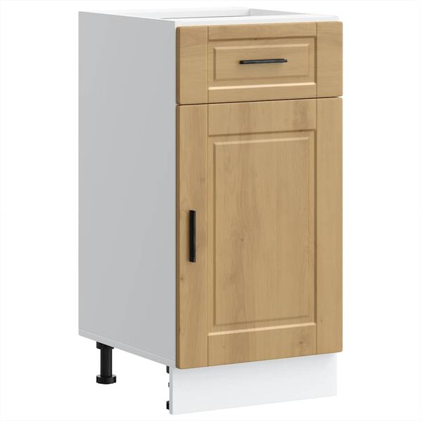 vidaXL Porto k&eacute;zműves t&ouml;lgy sz&iacute;nű szerelt fa konyhai alapszekr&eacute;ny