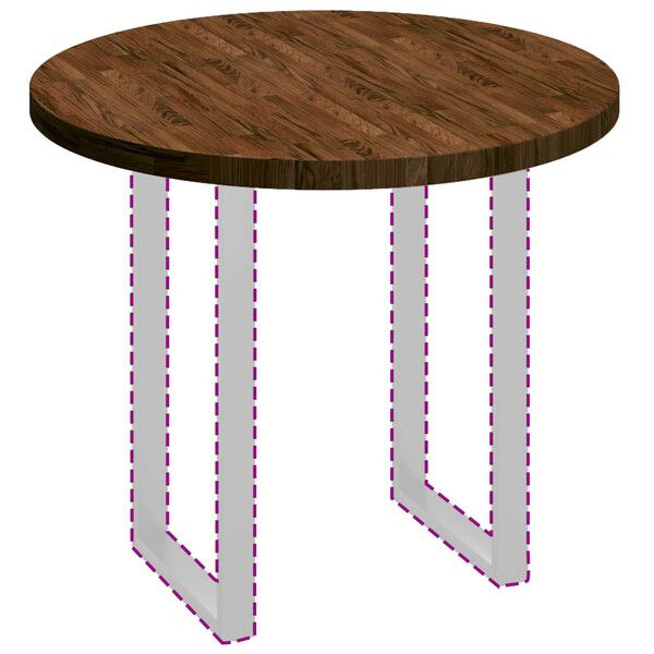 vidaXL Asztallap Világosbarna Ø 90 x 4 cm Masszív tölgyfa