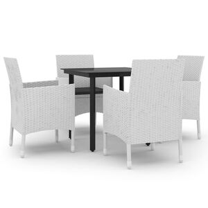 vidaXL 5 r&eacute;szes polyrattan &eacute;s &uuml;veg kerti &eacute;tkezőgarnit&uacute;ra p&aacute;rn&aacute;kkal