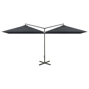 vidaXL antracitsz&uuml;rke dupla napernyő ac&eacute;lr&uacute;ddal 600 x 300 cm