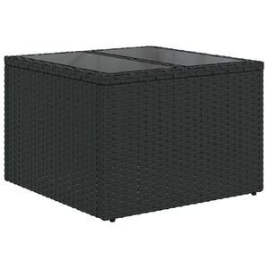 vidaXL fekete &uuml;veglap&uacute; kerti asztal 55 x 55 x 37 cm polyrattan