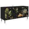 vidaXL TV szekr&eacute;ny RHENEN 102 x 33 x 51 cm Fekete T&ouml;lgy Szerelt Fa