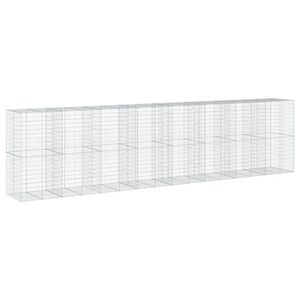 vidaXL horganyzott vas gabion kos&aacute;r fed&eacute;llel 800 x 100 x 200 cm