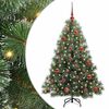 vidaXL Mű kar&aacute;csonyfa 150 LED-del &aacute;llv&aacute;nnyal Z&ouml;ld 150 cm PE &eacute;s PVC