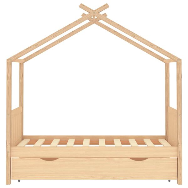 vidaXL fi&oacute;kos t&ouml;m&ouml;r fenyőfa gyerek&aacute;gykeret 80x160 cm