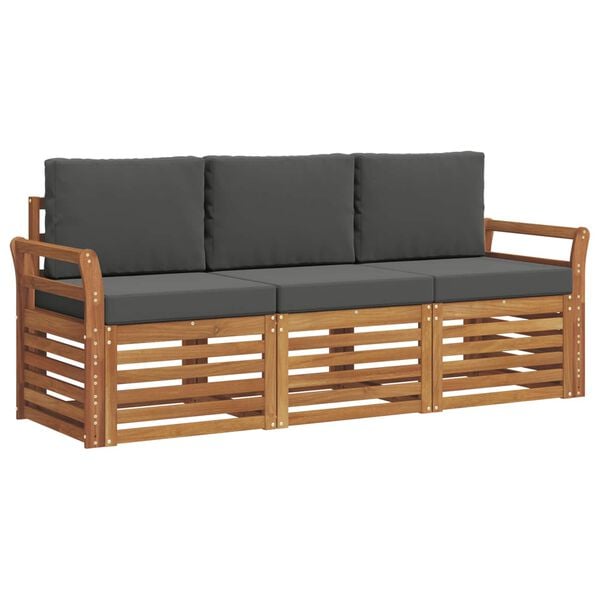 vidaXL &Uuml;lőgarnit&uacute;r&aacute;k 3 pcs Term&eacute;szetes &eacute;s antracit T&ouml;m&ouml;r Ak&aacute;cfa