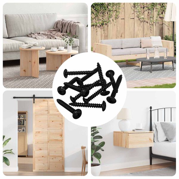 vidaXL F&uacute;r&oacute; Szegecsek 8219 pcs Fekete Ac&eacute;l