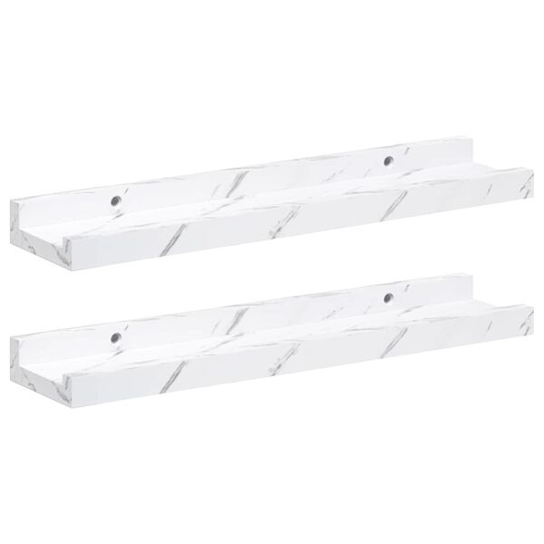 vidaXL Falpolc polcokkal 2 pcs Feh&eacute;r m&aacute;rv&aacute;ny 40 x 9 x 3 cm Faanyag