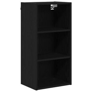 vidaXL F&uuml;ggő szekr&eacute;ny Fekete t&ouml;lgy 40 x 29,5 x 80 cm Szerelt Fa