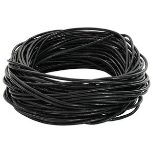 vidaXL Bőr zsin&oacute;r 1 Fekete &Oslash;1 mm x 5 m Bőr