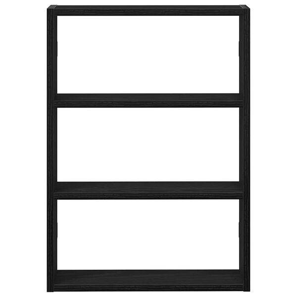 vidaXL fekete szerelt fa fali polc 43 x 9 x 60 cm
