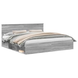 vidaXL &Aacute;gykeret fejt&aacute;ml&aacute;val Sz&uuml;rke Sonoma 200 x 200 cm T&ouml;m&ouml;r fenyőfa