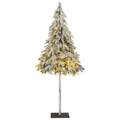 vidaXL műkarácsonyfa 130 LED-del és hópehellyel 210 cm