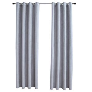 vidaXL 2 db sz&uuml;rke s&ouml;t&eacute;t&iacute;tőf&uuml;gg&ouml;ny f&eacute;mgyűrűkkel 140 x 175 cm