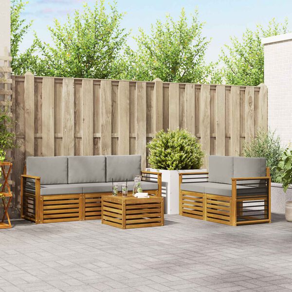 vidaXL &Uuml;lőgarnit&uacute;r&aacute;k 6 pcs Term&eacute;szetes &eacute;s Vil&aacute;gossz&uuml;rke T&ouml;m&ouml;r Ak&aacute;cfa