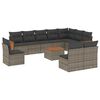 vidaXL 11 r&eacute;szes sz&uuml;rke polyrattan kerti &uuml;lőgarnit&uacute;ra p&aacute;rn&aacute;kkal