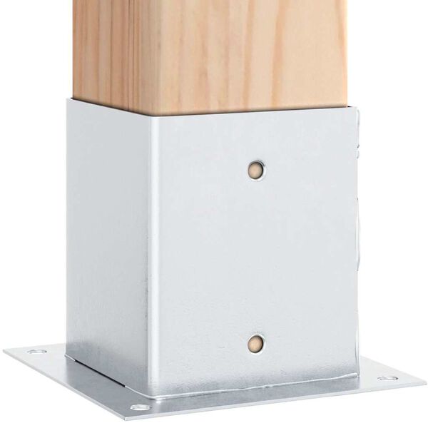 vidaXL 4 db horganyzott acélból oszlopalapok négyzet alakúak 121x121mm