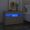 vidaXL sonoma t&ouml;lgysz&iacute;nű &eacute;jjeliszekr&eacute;ny LED-l&aacute;mp&aacute;kkal 60x35x40 cm
