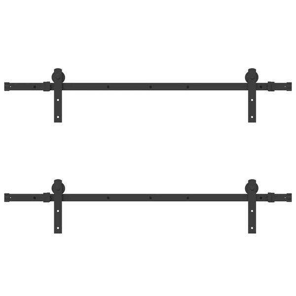 vidaXL fekete acél tolóajtó fémszerelék készlet 305 cm