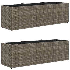 vidaXL 2 db sz&uuml;rke polyrattan kerti &uuml;ltetől&aacute;da 3 cser&eacute;ppel 105x30x32cm
