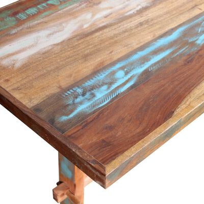 vidaXL tömör újrahasznosított fa talapzatos étkezőasztal 120x58x78 cm