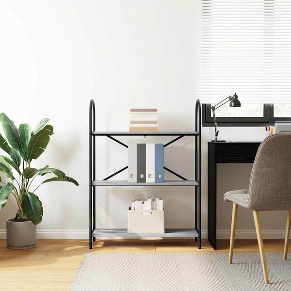 vidaXL K&ouml;nyvespolc Sz&uuml;rke Sonoma 80 x 30 x 109 cm Faanyag