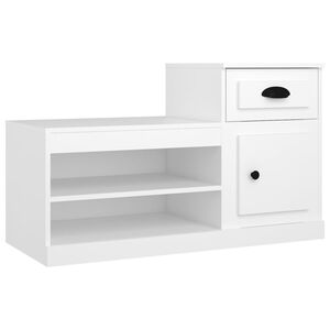 vidaXL feh&eacute;r szerelt fa cipősszekr&eacute;ny 100x42x60 cm