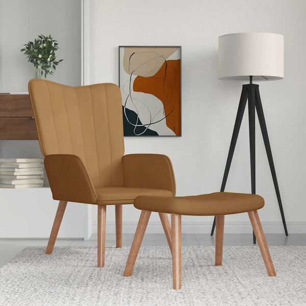 vidaXL barna b&aacute;rsony pihenősz&eacute;k l&aacute;btart&oacute;val