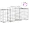 vidaXL 12 db íves horganyzott vas gabion kosár 200x50x80/100 cm