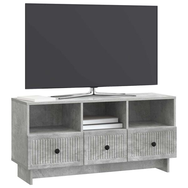 vidaXL TV szekr&eacute;ny fi&oacute;kkal Betonsz&uuml;rke 102 x 34,5 x 50 cm Szerelt Fa