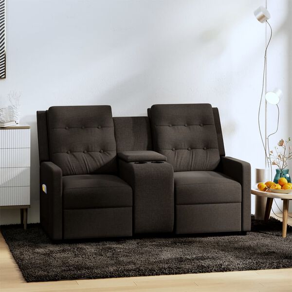 vidaXL 2 személyes barna dönthető masszázsfotel pohártartóval