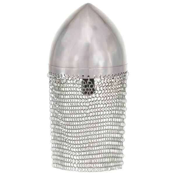 vidaXL ezüstszínű antik lovagi acélsisak LARP másolat