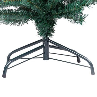 vidaXL zöld PVC megvilágított vékony műkarácsonyfa állvánnyal 210 cm