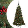 vidaXL Műkar&aacute;csonyfa g&ouml;mbbel 150 cm 150 LED Meleg feh&eacute;r PVC &eacute;s f&eacute;m