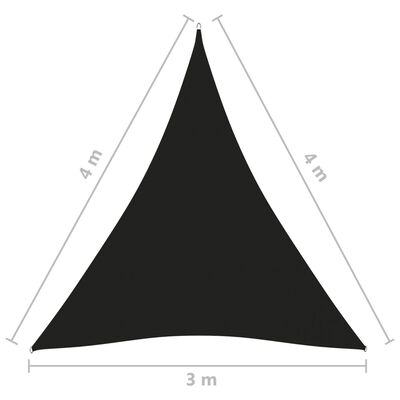 vidaXL fekete háromszögű oxford-szövet napvitorla 3 x 4 x 4 m