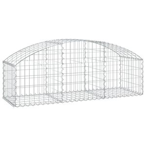 vidaXL &iacute;ves horganyzott vas gabion kos&aacute;r 150x50x40/60 cm