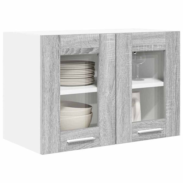 vidaXL F&uuml;ggő szekr&eacute;ny 2 pcs Sz&uuml;rke Sonoma 60 x 31 x 40 cm Faanyag