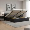 vidaXL fekete műbőr ágykeret hidraulikus tárolóval 180x200 cm