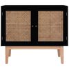 vidaXL fekete MDF és rattan tálalószekrény 88,5 x 40 x 80 cm