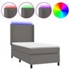 vidaXL sz&uuml;rke műbőr rug&oacute;s &aacute;gy matraccal &eacute;s LED-del 90x200 cm