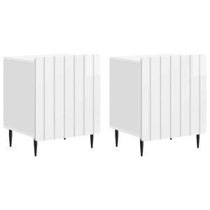 vidaXL &Eacute;jjeliszekr&eacute;ny 2 pcs Magasf&eacute;nyű Feh&eacute;r 43 x 34,5 x 52 cm